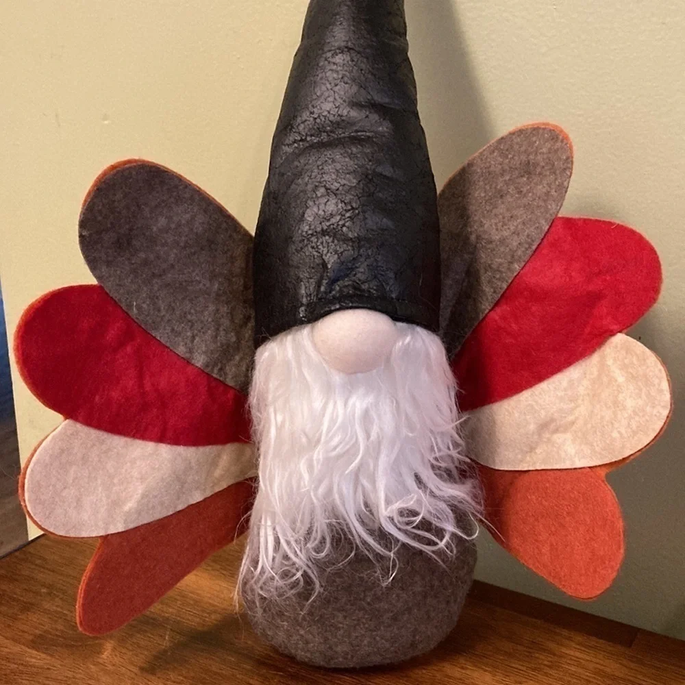 NWT!  FALL FOR YOU Thanksgiving Felted STUFFED Turkey Gnome